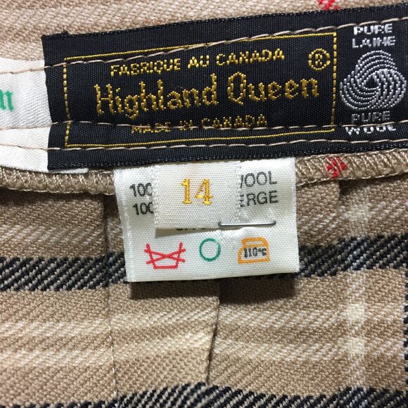 VINTAGE HIGHLAND QUEEN PLAID PLEATED KILT SKIRT SIZE 14 - Picture 7 of 7